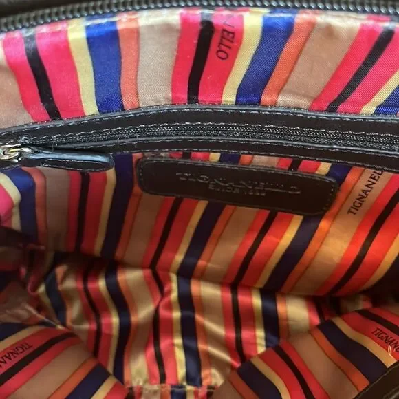 Tignanello Black Leather Pebbled Shoulder Bag Women’s Handbag - Picture 5 of 9